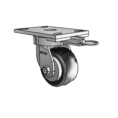 6 Series Kingpinless Casters Top Plate Swivel Caster with 4 x 2 Endura Solid Elastomer Wheel