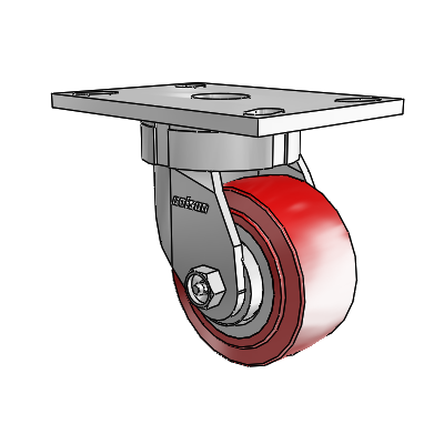 6 Series Kingpinless Casters Top Plate Swivel Caster with 4 x 2 Polyurethane HI-TECH Wheel