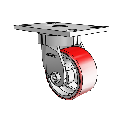 6 Series Kingpinless Casters Top Plate Swivel Caster with 4 x 2 Moldon Polyurethane (Cast Iron Core) Wheel