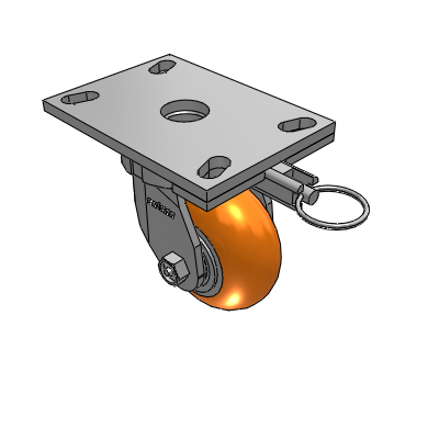 6 Series Kingpinless Casters Top Plate Swivel Caster with 4 x 2 CG Max Orange Wheel