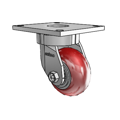6 Series Kingpinless Casters Top Plate Swivel Caster with 4 x 2 CG Max Maroon Wheel