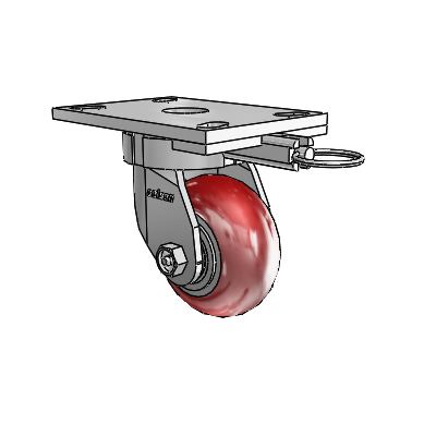 6 Series Kingpinless Casters Top Plate Swivel Caster with 4 x 2 CG Max Maroon Wheel