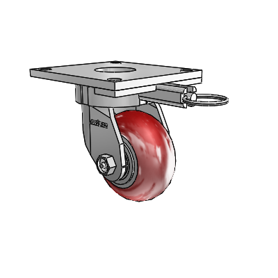 6 Series Kingpinless Casters Top Plate Swivel Caster with 4 x 2 CG Max Maroon Wheel