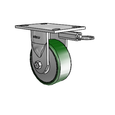 6 Series Kingpinless Casters Top Plate Rigid Caster with 5 x 2 Cast Iron Wheel