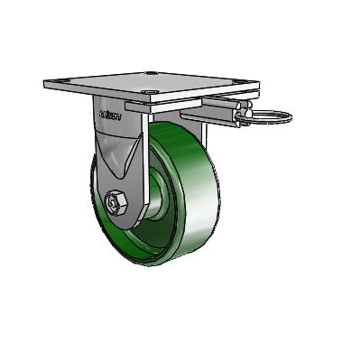 6 Series Kingpinless Casters Top Plate Rigid Caster with 5 x 2 Cast Iron Wheel