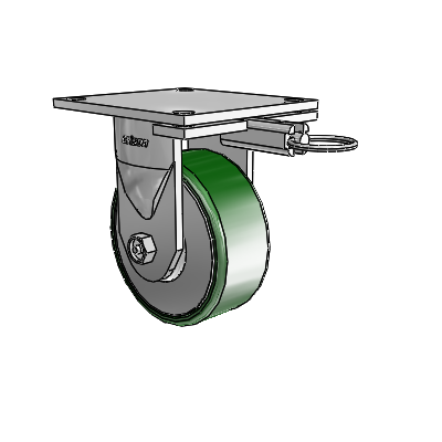 6 Series Kingpinless Casters Top Plate Rigid Caster with 5 x 2 Cast Iron Wheel