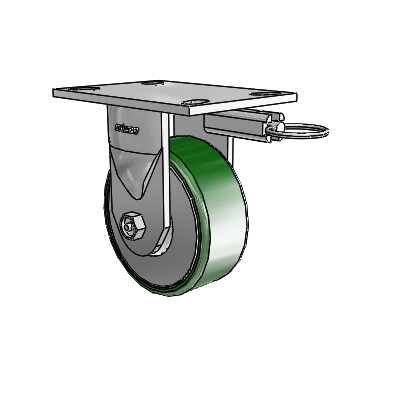 6 Series Kingpinless Casters Top Plate Rigid Caster with 5 x 2 Cast Iron Wheel