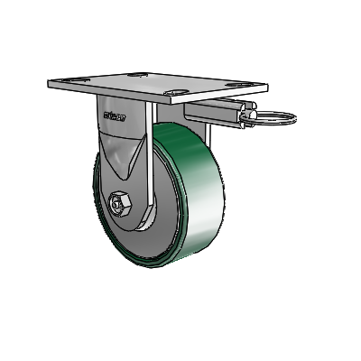 6 Series Kingpinless Casters Top Plate Rigid Caster with 5 x 2 Forged Steel Wheel