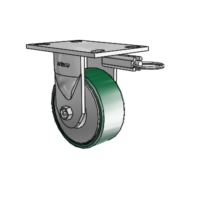 6 Series Kingpinless Casters Top Plate Rigid Caster with 5 x 2 Forged Steel Wheel