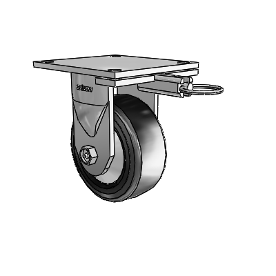 6 Series Kingpinless Casters Top Plate Rigid Caster with 5 x 2 Trans-forma LT (Flat) Wheel