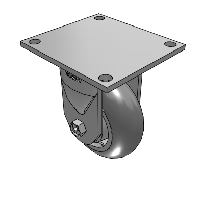 6 Series Kingpinless Casters Top Plate Rigid Caster with 5 x 2 Performa Rubber (Round) Wheel