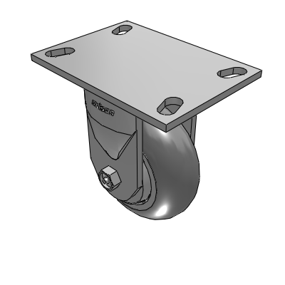 6 Series Kingpinless Casters Top Plate Rigid Caster with 5 x 2 Performa Rubber (Round) Wheel