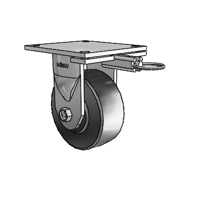 6 Series Kingpinless Casters Top Plate Rigid Caster with 5 x 2 Commander HD Wheel