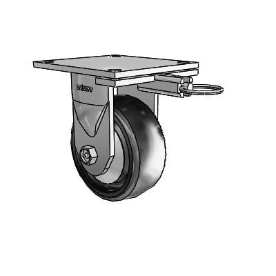 6 Series Kingpinless Casters Top Plate Rigid Caster with 5 x 2 Endura Solid Elastomer Wheel