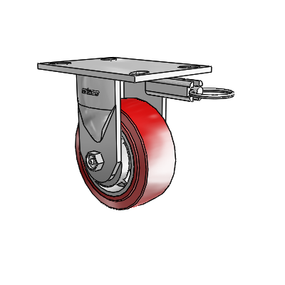 6 Series Kingpinless Casters Top Plate Rigid Caster with 5 x 2 Polyurethane HI-TECH Wheel