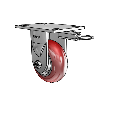 6 Series Kingpinless Casters Top Plate Rigid Caster with 5 x 2 CG Max Maroon Wheel