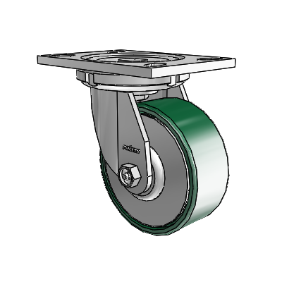 6 Series Casters Top Plate Swivel Zinc Caster with 5 x 2 Green Forged Steel Wheel