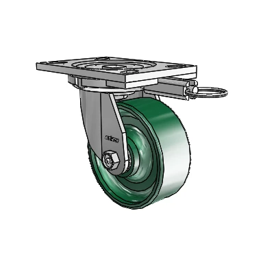6 Series Casters Top Plate Swivel Zinc Caster with 5 x 2 Green Forged Steel Wheel