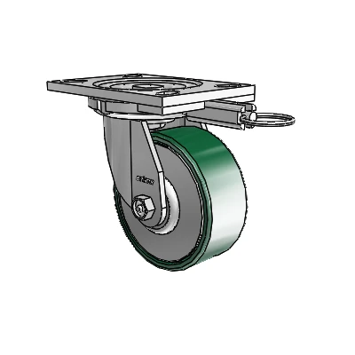 6 Series Casters Top Plate Swivel Zinc Caster with 5 x 2 Green Forged Steel Wheel