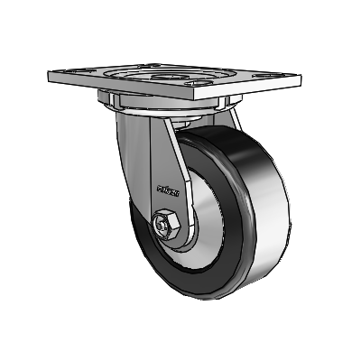 6 Series Casters Top Plate Swivel Zinc Caster with 5 x 2 Black Phenolic Wheel