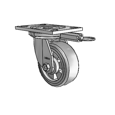 6 Series Casters Top Plate Swivel Zinc Caster with 5 x 2 Grey on Grey Trans-forma (Flat) Wheel