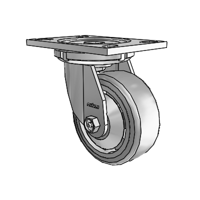 6 Series Casters Top Plate Swivel Zinc Caster with 5 x 2 Grey on Grey Trans-forma HD (Flat) Wheel