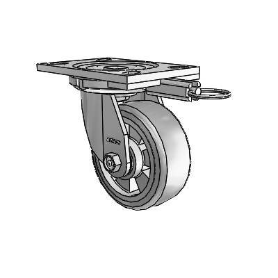 6 Series Casters Top Plate Swivel Zinc Caster with 5 x 2 Grey on Grey Trans-forma HD (Flat) Wheel