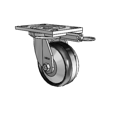 6 Series Casters Top Plate Swivel Zinc Caster with 5 x 2 Black Maxim Wheel