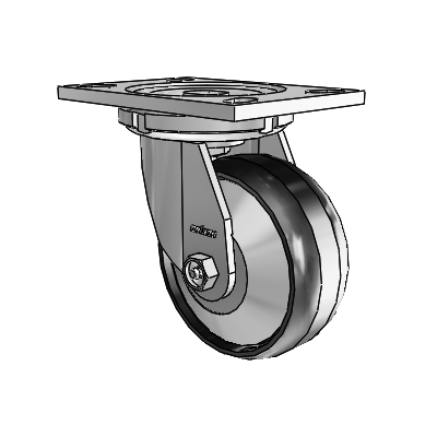 6 Series Casters Top Plate Swivel Zinc Caster with 5 x 2 Black Maxim Wheel