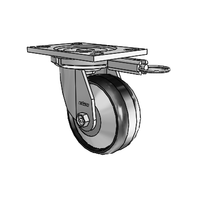 6 Series Casters Top Plate Swivel Zinc Caster with 5 x 2 Black Maxim Wheel