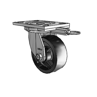 6 Series Casters Top Plate Swivel Zinc Caster with 5 x 2 Black Polyolefin Wheel