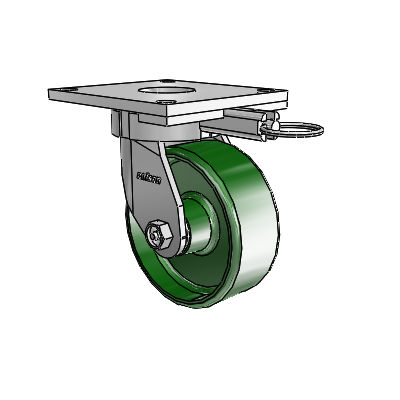 6 Series Kingpinless Casters Top Plate Swivel Caster with 5 x 2 Cast Iron Wheel