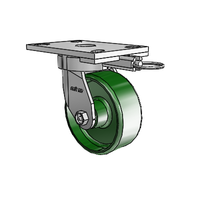 6 Series Kingpinless Casters Top Plate Swivel Caster with 5 x 2 Cast Iron Wheel