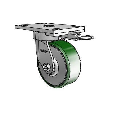 6 Series Kingpinless Casters Top Plate Swivel Caster with 5 x 2 Cast Iron Wheel