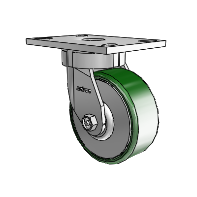 6 Series Kingpinless Casters Top Plate Swivel Caster with 5 x 2 Cast Iron Wheel