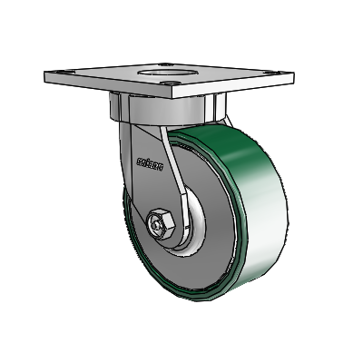 6 Series Kingpinless Casters Top Plate Swivel Caster with 5 x 2 Forged Steel Wheel