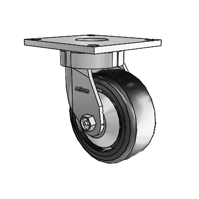 6 Series Kingpinless Casters Top Plate Swivel Caster with 5 x 2 Trans-forma LT (Flat) Wheel
