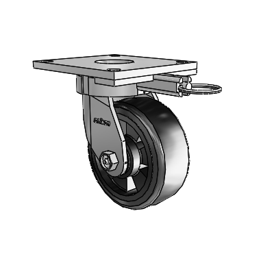 6 Series Kingpinless Casters Top Plate Swivel Caster with 5 x 2 Trans-forma LT (Flat) Wheel