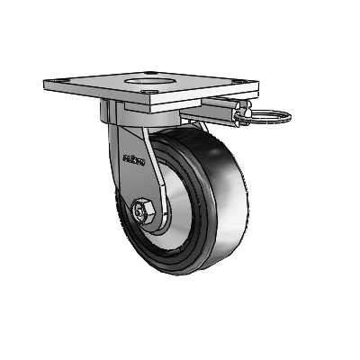 6 Series Kingpinless Casters Top Plate Swivel Caster with 5 x 2 Trans-forma LT (Flat) Wheel