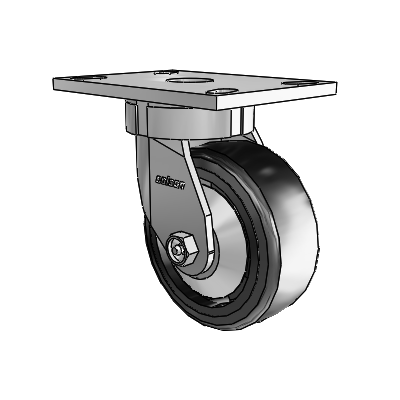 6 Series Kingpinless Casters Top Plate Swivel Caster with 5 x 2 Trans-forma LT (Flat) Wheel