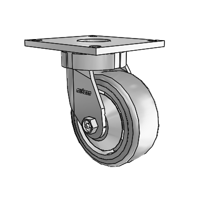 6 Series Kingpinless Casters Top Plate Swivel Caster with 5 x 2 Trans-forma (Flat) Wheel