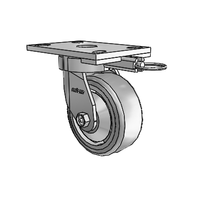 Roulettes de la série 6 sans pivot central – Roulette pivotante à plaque supérieure avec roue Trans-forma (plate) 5 x 2