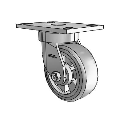 6 Series Kingpinless Casters Top Plate Swivel Caster with 5 x 2 Trans-forma HD (Flat) Wheel
