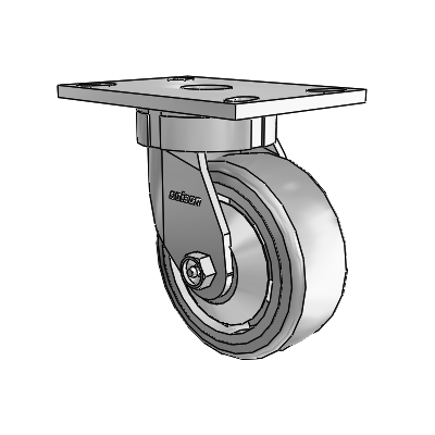 6 Series Kingpinless Casters Top Plate Swivel Caster with 5 x 2 Trans-forma HD (Flat) Wheel