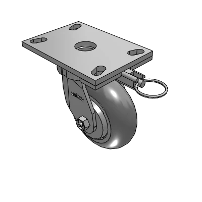 6 Series Kingpinless Casters Top Plate Swivel Caster with 5 x 2 Performa Rubber (Round) Wheel