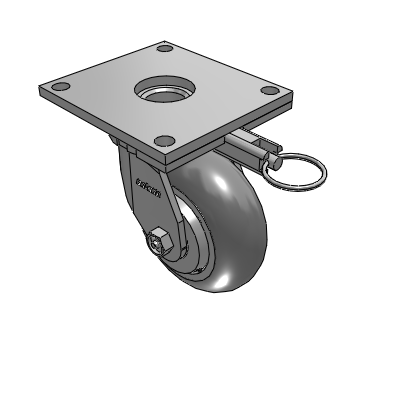 6 Series Kingpinless Casters Top Plate Swivel Caster with 5 x 2 Performa Rubber (Round) Wheel