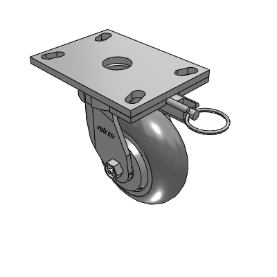 6 Series Kingpinless Casters Top Plate Swivel Caster with 5 x 2 Performa Rubber (Round) Wheel