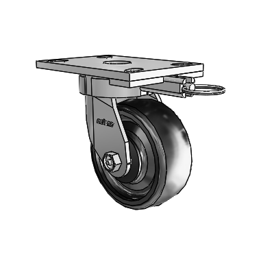 6 Series Kingpinless Casters Top Plate Swivel Caster with 5 x 2 Endura Solid Elastomer Wheel
