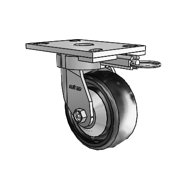 6 Series Kingpinless Casters Top Plate Swivel Caster with 5 x 2 Endura Solid Elastomer Wheel