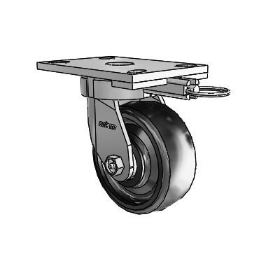 6 Series Kingpinless Casters Top Plate Swivel Caster with 5 x 2 Endura Solid Elastomer Wheel